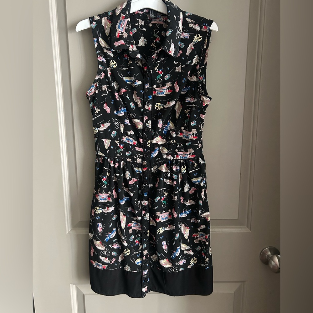 Fun quirky black print dress